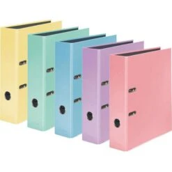 Falken Ordner PastellColor 15062632, Karton, A4, 80mm, Farbig Sortiert, 10 Stück