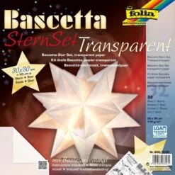 Folia Faltblätter 800/3030 Bascetta Stern Set, 30 X 30cm, 115g/qm, Aus Transparentpapier 32 Blatt