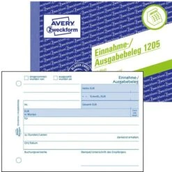 Zweckform Einnahme-/Ausgabebelege 1205, A6 Quer, Weiß, Mit Blaupapier, 50 Blatt