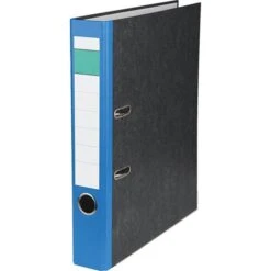 Grüner Balken Ordner A4, Schmal, 5cm, Blau, Karton, Wolkenmarmor