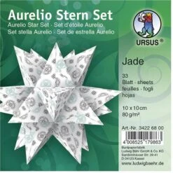Ursus Faltblätter 34226800 Aurelio Stern Set, Jade, 10 X 10cm, 80g/m², 33 Blatt