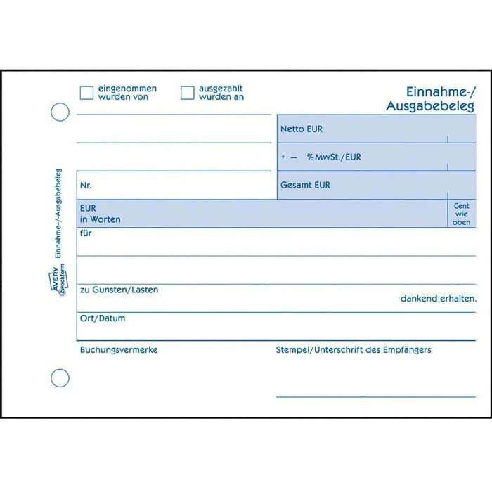 Zweckform Einnahme-/Ausgabebelege 1205, A6 Quer, Weiß, Mit Blaupapier, 50 Blatt 2 Zweckform Einnahme-/Ausgabebelege 1205, A6 Quer, Weiß, Mit Blaupapier, 50 Blatt – Bild 2