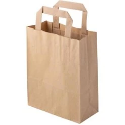 Biozoyg Tragetaschen Braun, 18 X 22cm, Papiertüten Mit Henkel, 250 Stück