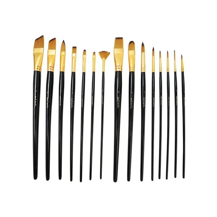 Mont-Marte Pinsel Studiopinsel-Set, Acryl & Aquarell, Verschiedene Größen, 15 Stück 2 Mont-Marte Pinsel Studiopinsel-Set, Acryl & Aquarell, Verschiedene Größen, 15 Stück – Bild 2