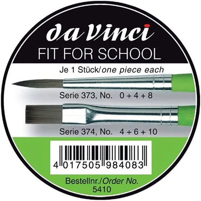 Da Vinci Da-Vinci Pinsel Junior 5410 Fit For School & Hobby, Haarpinsel Flach & Rund, Versch. Größen, 6 Stück – Bild 4