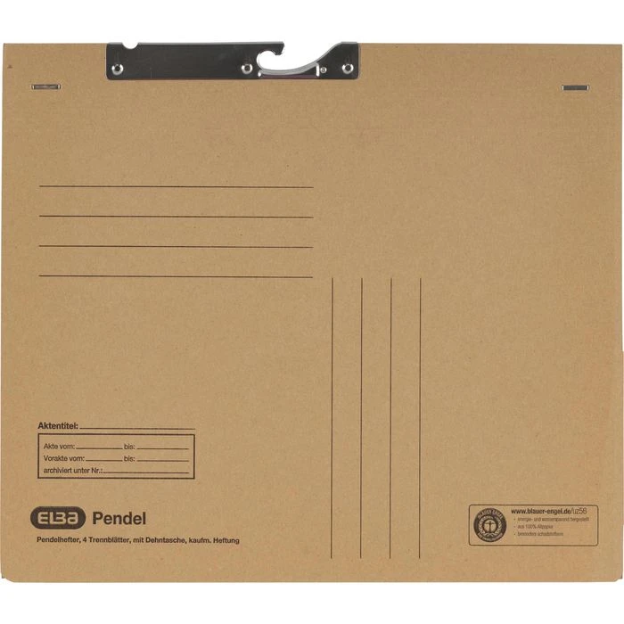 Elba Pendelhefter 100420923, A4, Natronbraun, 4x Kfm. Heftung, 320 G/m² Karton, Tasche, 20 Stück 5 Elba Pendelhefter 100420923, A4, Natronbraun, 4x Kfm. Heftung, 320 G/m² Karton, Tasche, 20 Stück – Bild 5