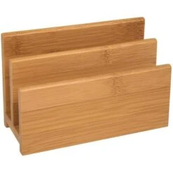 Wedo Briefständer Bambus 61307, Braun, Aus Holz, 2 Fächer