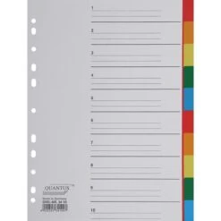 Quantus Register Kunststoff, A4, Blanko, 10-teilig, Vollfarbig