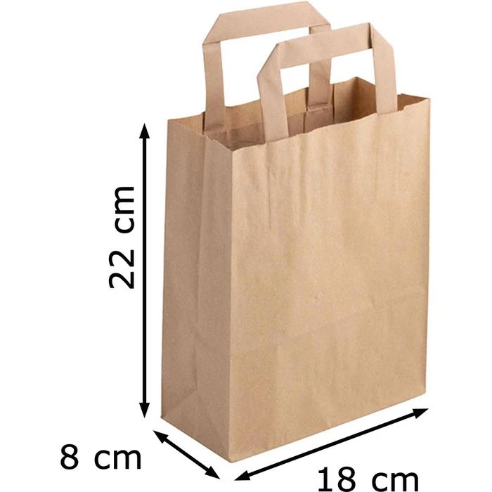 Biozoyg Tragetaschen Braun, 18 X 22cm, Papiertüten Mit Henkel, 250 Stück 2 Biozoyg Tragetaschen Braun, 18 X 22cm, Papiertüten Mit Henkel, 250 Stück – Bild 2