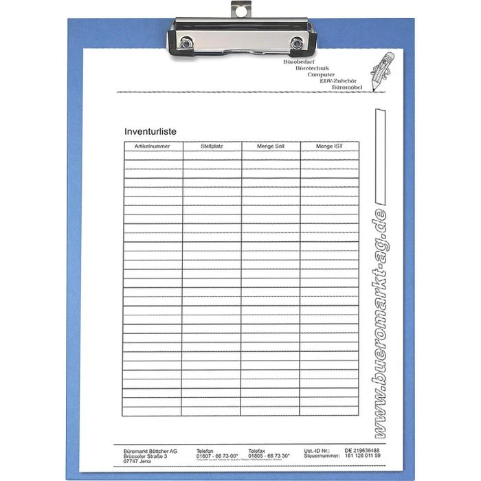Exacompta Klemmbrett 17292E, A4, Hartpappe Mit Kraftpapierbezug, Blau 3 Exacompta Klemmbrett 17292E, A4, Hartpappe Mit Kraftpapierbezug, Blau – Bild 3