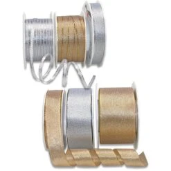 Präsent Geschenkband Wien, Silber, Stoffband, 40mm X 20m, Glitzernd -Novus Leitz Verkaufe 62dfbf212924c9c703d6faec3502d9e6b233aeb1 geschenkband praesent wien silber