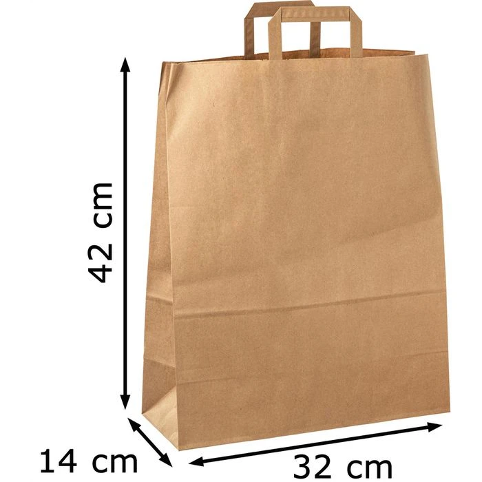 Topcraft Tragetaschen Braun, 32 X 42cm, Papiertüten Mit Henkel, 250 Stück 2 Topcraft Tragetaschen Braun, 32 X 42cm, Papiertüten Mit Henkel, 250 Stück – Bild 2