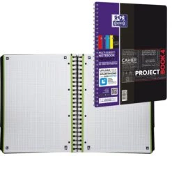 Oxford Collegeblock Studium Projectbook, A4, Rand Rundum, 90 G/m², Farbig Sortiert, Kariert