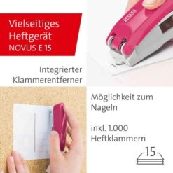 Novus Heftgerät Twinset E15/E210, 020-1875, Set, 3-teilig, Heftleistung 15 Blatt, Pink -Novus Leitz Verkaufe 75625939bedb519d3b72db43b7e85d981a3ee391 heftgeraet novus twinset e15e210 020 1875 set