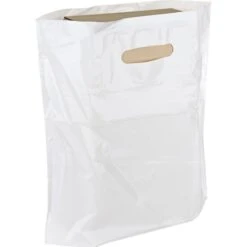Tragetaschen Weiß, 38 X 45cm, Plastiktüten Mit Griffloch, 500 Stück