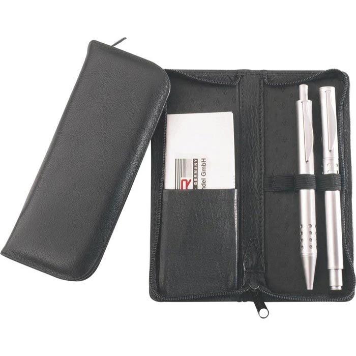 Alassio Schreibgeräte-Etui 2603 Echt Leder, Für 3 Schreibgeräte, Mit Reißverschluss, Schwarz 1 Alassio Schreibgeräte-Etui 2603 Echt Leder, Für 3 Schreibgeräte, Mit Reißverschluss, Schwarz
