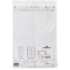 Durable Einsteckschilder 102202, Für Kennzeichnungstaschen, 240 Stück, 100 X 38mm -Novus Leitz Verkaufe 8b599d07fa0a9f56f72cdaa754836a09197f4deb einsteckschilder durable 102202