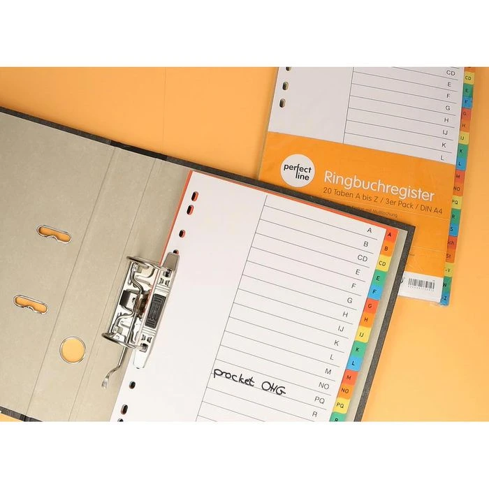 Perfect-line Register A4, A-Z, Karton, 20-teilig, Vollfarbig, 3 Stück 2 Perfect-line Register A4, A-Z, Karton, 20-teilig, Vollfarbig, 3 Stück – Bild 2