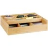 Relaxdays Tisch-Organizer 10024601, Bambus, Holz, 9 Fächer Und 1 Schublade, Braun