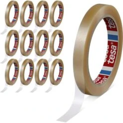 Tesa Klebeband 4204, Tesafilm, PVC, 12mm X 66m, KernØ 76mm, Transparent, 12 Stück