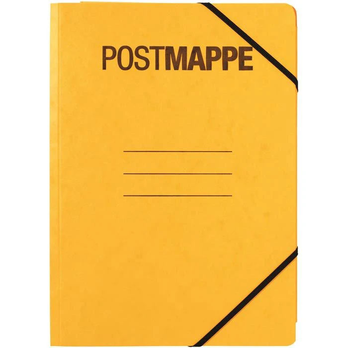 Pagna Postmappe 24005-05, A4, Gelb, Aus Karton, 3 Einschlagklappen, Gummizug 1 Pagna Postmappe 24005-05, A4, Gelb, Aus Karton, 3 Einschlagklappen, Gummizug