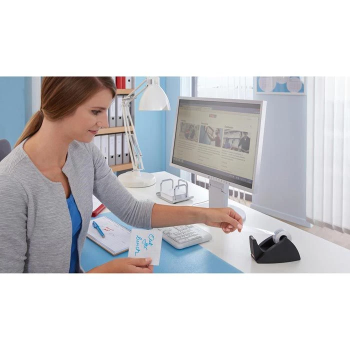 Tesa Klebefilmabroller 57421 Easy Cut, Schwarz, Tischabroller Für Kleberollen 19mm X 33m 2 Tesa Klebefilmabroller 57421 Easy Cut, Schwarz, Tischabroller Für Kleberollen 19mm X 33m – Bild 2