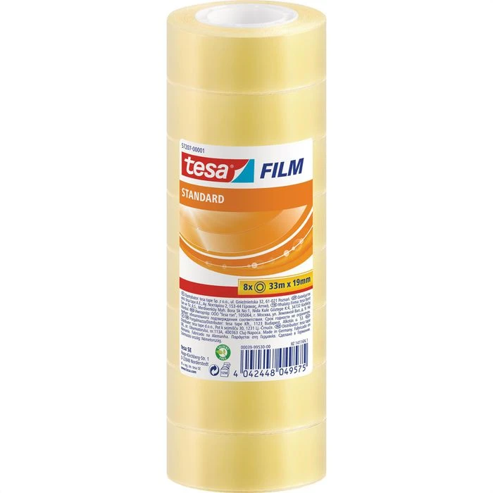 Tesa Klebeband 57207, Tesafilm, 19mm X 33m, KernØ 26mm, Transparent, 8 Stück 1 Tesa Klebeband 57207, Tesafilm, 19mm X 33m, KernØ 26mm, Transparent, 8 Stück