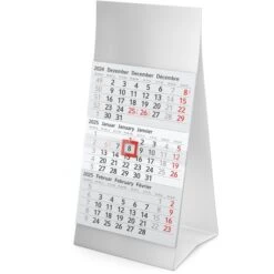 Geiger Tischkalender Mini 3, 3 Monate Auf 1 Seite, Mit Datumsschieber 10 X 20cm
