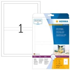 Herma DVD-Einleger 5037, Weiß, 273 X 183mm, Glänzend, 25 Einleger