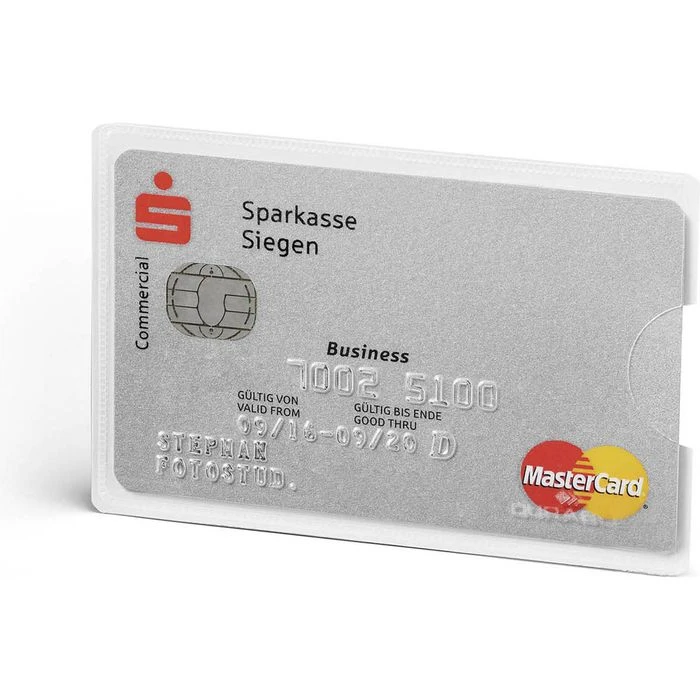 Durable Kreditkartenhülle 890319, PE, RFID-Schutz, 90 X 60mm,1 Karte, Silber, 3 Stück 2 Durable Kreditkartenhülle 890319, PE, RFID-Schutz, 90 X 60mm,1 Karte, Silber, 3 Stück – Bild 2