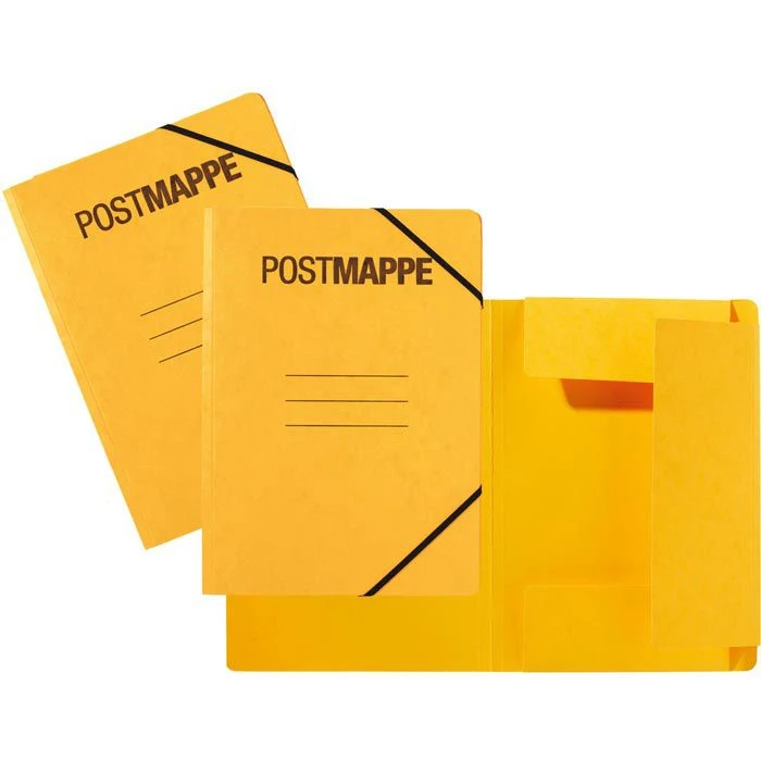 Pagna Postmappe 24005-05, A4, Gelb, Aus Karton, 3 Einschlagklappen, Gummizug 2 Pagna Postmappe 24005-05, A4, Gelb, Aus Karton, 3 Einschlagklappen, Gummizug – Bild 2