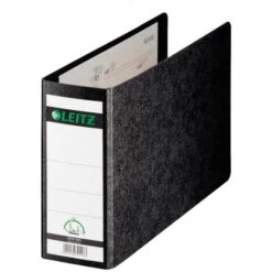 Leitz 1076-00-00 Ordner, A5 Quer, Breit, Hartpappe, Schwarz