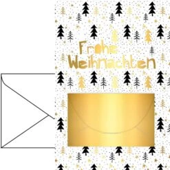 Böttcher-AG Weihnachtskarte Tannenbäume, 115 X 170mm, Klappkarte Mit Geldkuvert & Umschlag