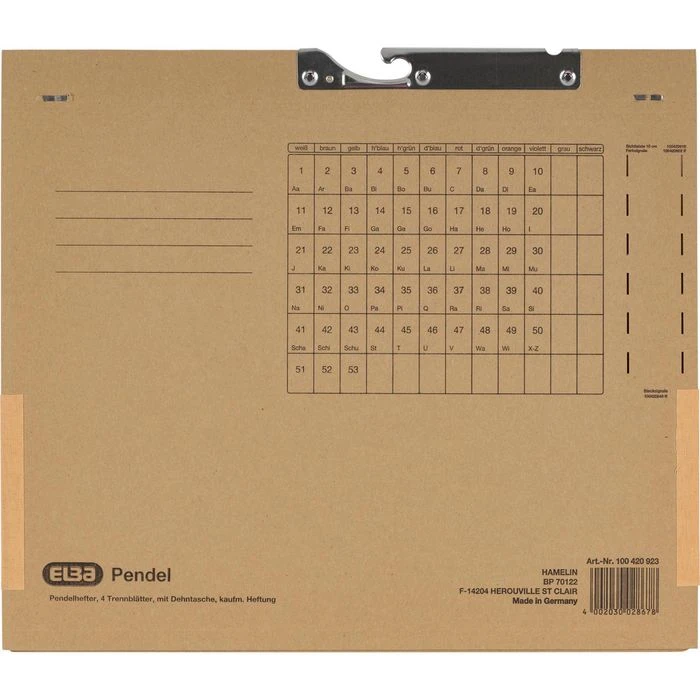Elba Pendelhefter 100420923, A4, Natronbraun, 4x Kfm. Heftung, 320 G/m² Karton, Tasche, 20 Stück 6 Elba Pendelhefter 100420923, A4, Natronbraun, 4x Kfm. Heftung, 320 G/m² Karton, Tasche, 20 Stück – Bild 6