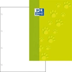 Oxford Zeichenblock Junior Tatzen 400073853, A4, 90g/qm, Weiß, 4-fach Gelocht, 100 Blatt